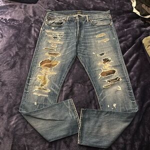 Men’s Polo by Ralph Lauren vintage Camo detail ripped jeans,